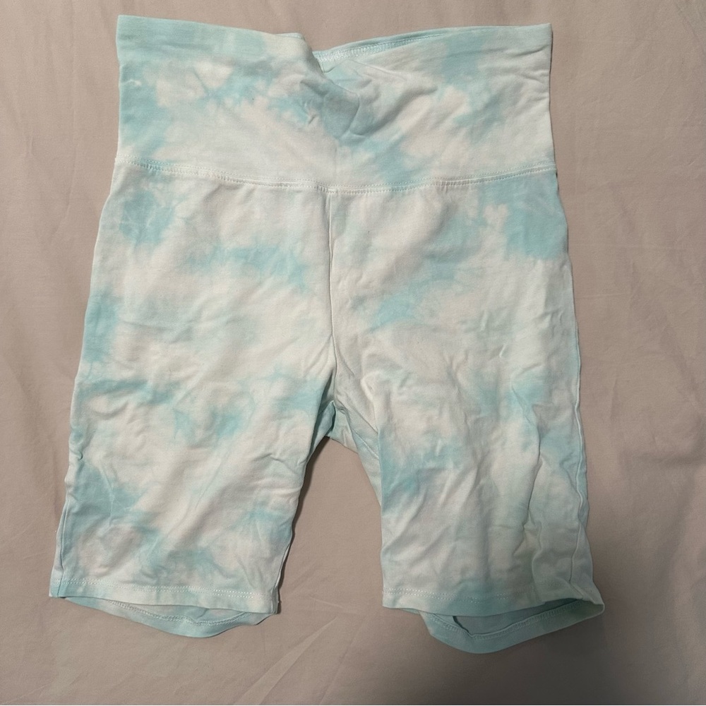 Bike Shorts - Blue/Green Tie-Dye - Cotton